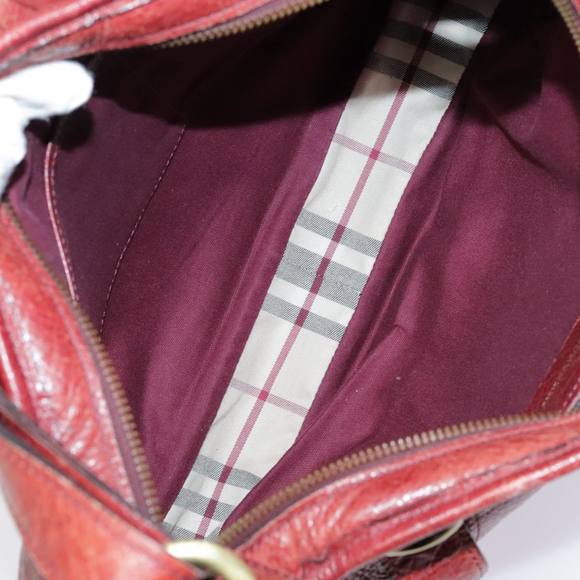 BURBERRY Shoulder Bag Leather Red Auth ti2068 - Picture 12 of 16